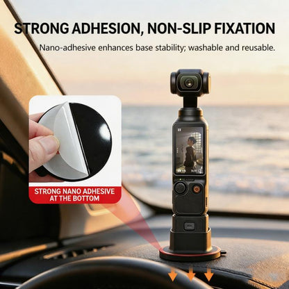 Base de escritorio giratoria de 360 grados con soporte adhesivo antideslizante para cámara /3 para DJI Osmo Pocket 4 (Negro……