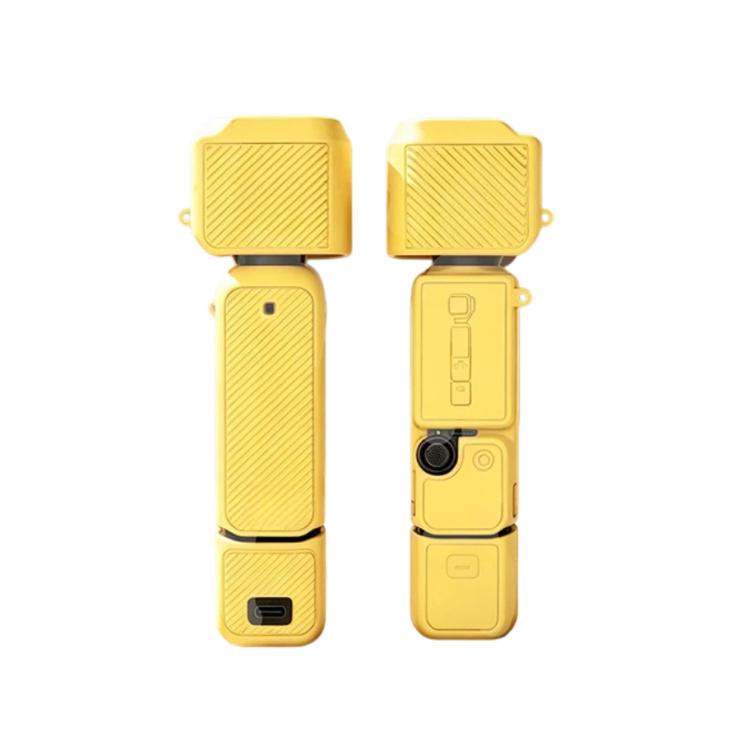 Funda de silicona 4 en 1, kit de protección integral, antigolpes y antiarañazos con cordón para DJI Osmo Pocket 4 (amarillo)