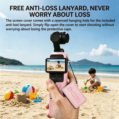 Funda de silicona 4 en 1, kit de protección integral, antiarañazos y a prueba de golpes con cordón para DJI Osmo Pocket 4 (n…