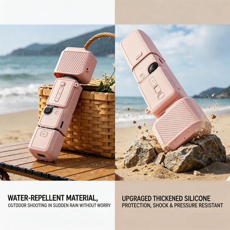 Funda de silicona 4 en 1, kit de protección integral, antigolpes y antiarañazos con cordón para DJI Osmo Pocket 4 (amarillo)…