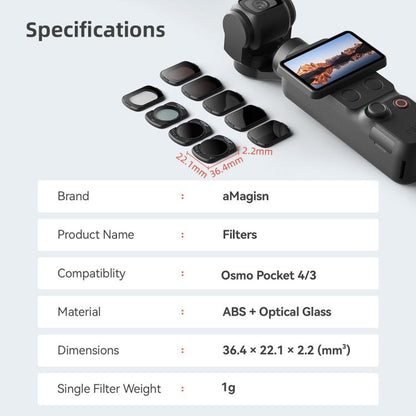 Filtro magnético para lente aMagisn VND de 1 a 5 pasos para DJI Osmo Pocket 4 — imagen 14