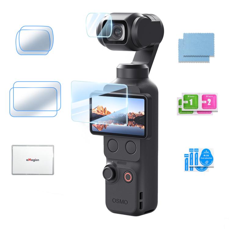 Mica Protector de pantalla aMagisn, cristal templado 9H y protectora de pantalla para DJI Osmo Pocket 4 (paquete de 2+2)