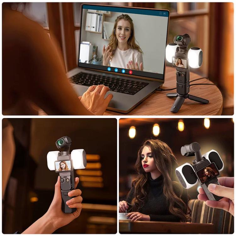 Luz de relleno magnética, 3 modos de color, portátil, recargable, para vlogs y vídeos para DJI Osmo Pocket 4 / Osmo Pocket 3…