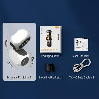 Luz de relleno magnética, 3 modos de color, portátil, recargable, para vlogs y vídeos para DJI Osmo Pocket 4 / Osmo Pocket 3…