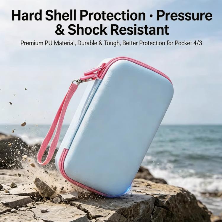 Estuche rígido de transporte de piel sintética PU, bolsa de almacenamiento portátil para viajes con divisor para DJI Osmo Po…