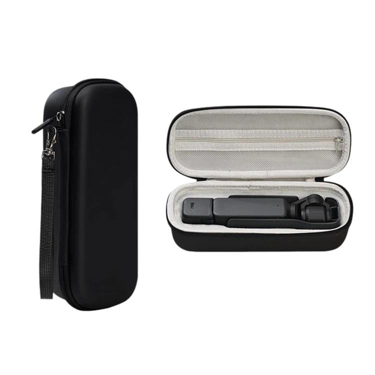 Estuche rígido de transporte de piel sintética con correa para la muñeca para DJI Osmo Pocket 3 (Negro)