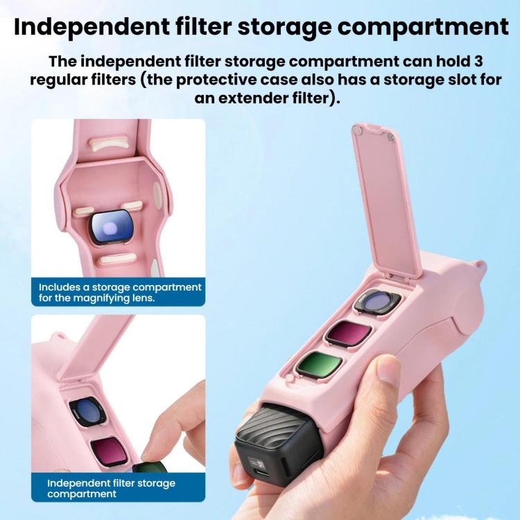 Estuche protector BRDRC para lentes, filtros y pantallas de /3 para DJI Osmo Pocket 4 (rosa cereza claro) — imagen 9