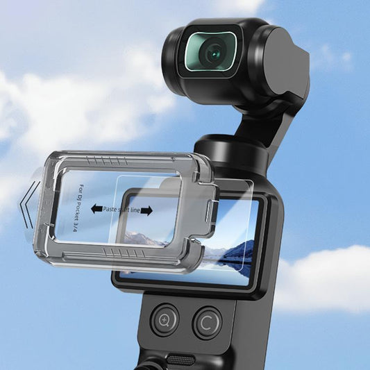 Aplicador de protector de pantalla de vidrio templado BRDRC AR para DJI Osmo Pocket 4 (negro translúcido)