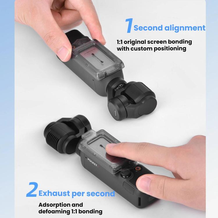 Aplicador de protector de pantalla de vidrio templado BRDRC AR para DJI Osmo Pocket 4 (negro translúcido) — imagen 5