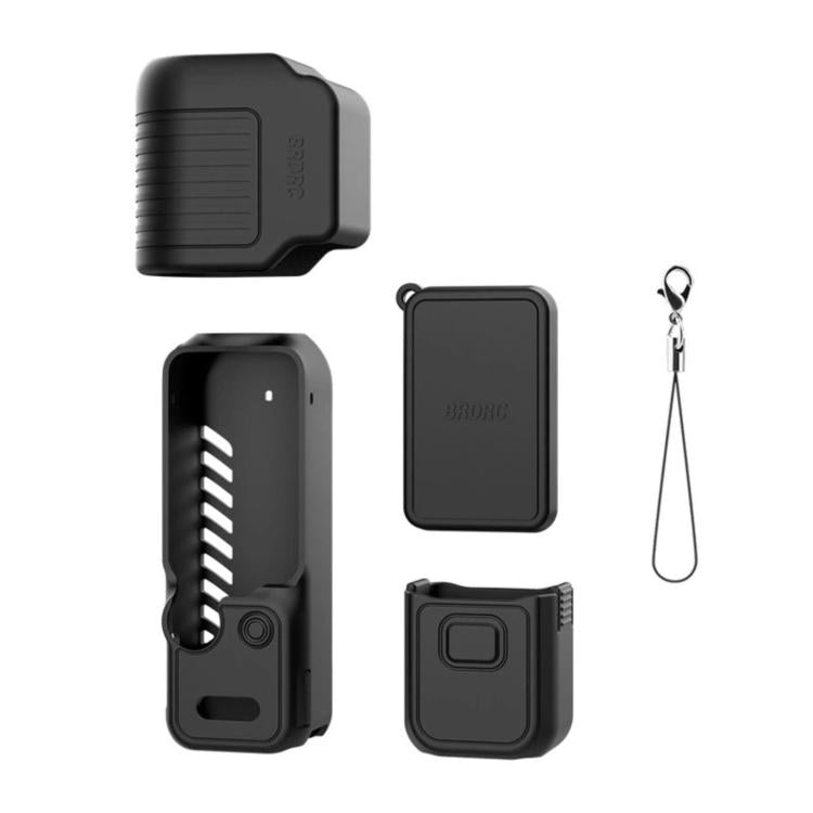 Funda protectora de silicona con parasol para la pantalla del BRDRC para DJI Osmo Pocket 4 (negra)