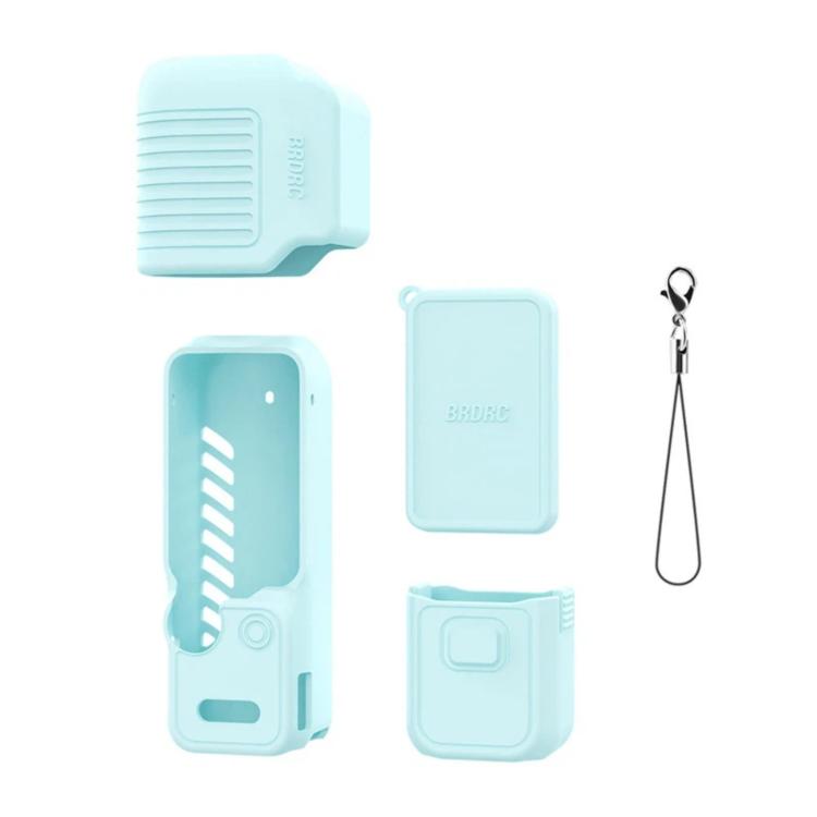 Funda protectora de silicona con parasol para la pantalla del BRDRC para DJI Osmo Pocket 4 (azul)