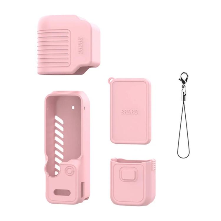 Funda protectora de silicona con parasol para la pantalla BRDRC de para DJI Osmo Pocket 4 (rosa)