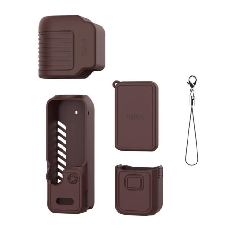 Funda protectora de silicona con parasol para la pantalla BRDRC de para DJI Osmo Pocket 4 (marrón)