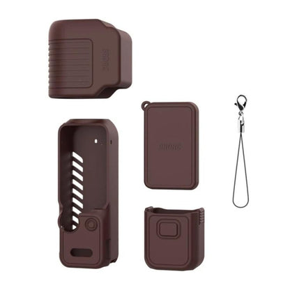 Funda protectora de silicona con parasol para la pantalla BRDRC de para DJI Osmo Pocket 4 (marrón)