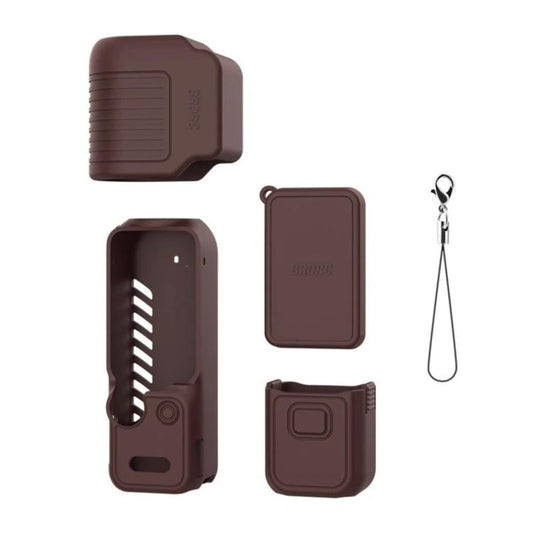 Funda protectora de silicona con parasol para la pantalla BRDRC de para DJI Osmo Pocket 4 (marrón)