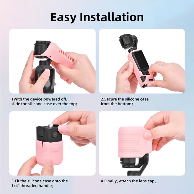 Funda protectora de silicona con parasol para la pantalla BRDRC de para DJI Osmo Pocket 4 (rosa) — imagen 13