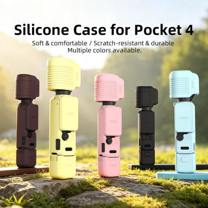 Funda protectora de silicona con parasol para la pantalla BRDRC de para DJI Osmo Pocket 4 (rosa) — imagen 14