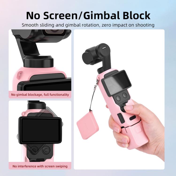 Funda protectora de silicona con parasol para la pantalla del BRDRC para DJI Osmo Pocket 4 (negra) — imagen 4