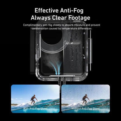 Funda impermeable TELESIN de 60 m, carcasa subacuática para buceo, cubierta protectora antivaho para cámara de acción (trans…