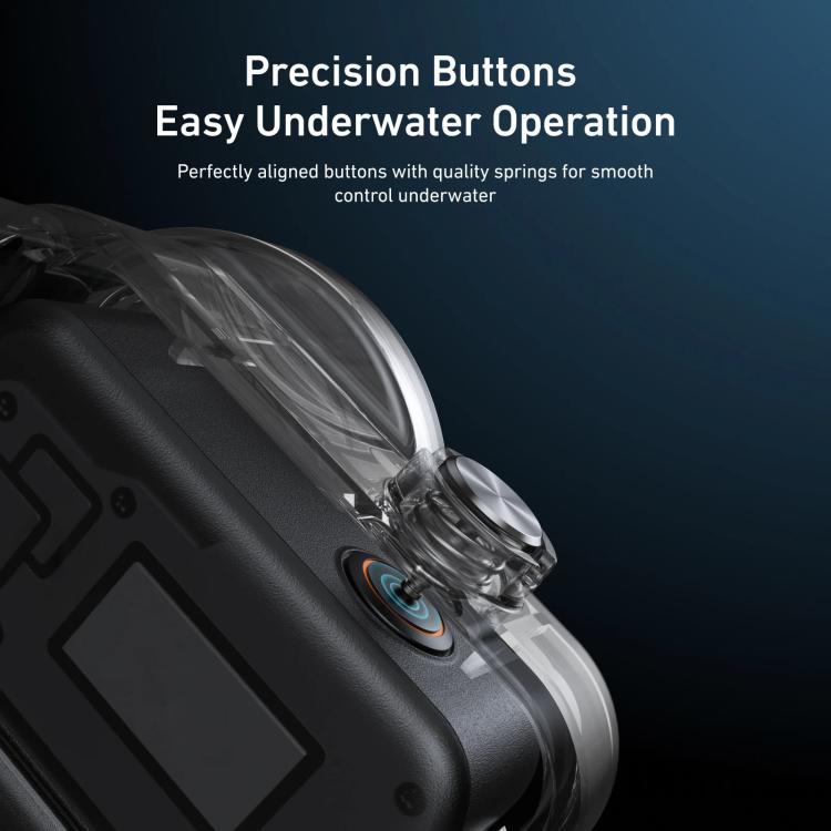 Funda impermeable TELESIN de 60 m, carcasa subacuática para buceo, cubierta protectora antivaho para cámara de acción (trans…