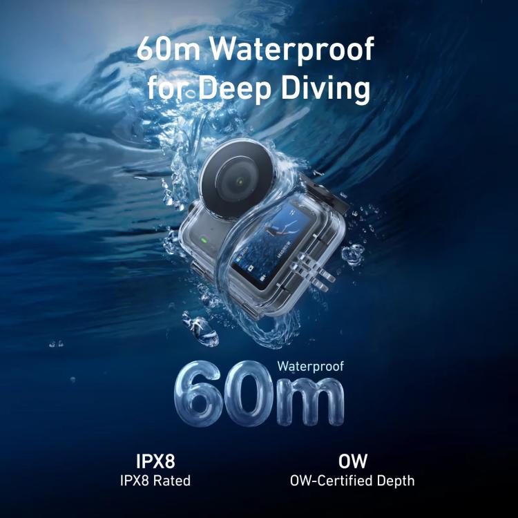 Funda impermeable TELESIN de 60 m, carcasa subacuática para buceo, cubierta protectora antivaho para cámara de acción (trans…