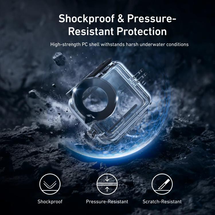 Funda impermeable TELESIN de 60 m, carcasa subacuática para buceo, cubierta protectora antivaho para cámara de acción (trans…