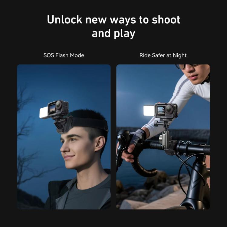 Action 5 Pro/4/3, mini luz de relleno para vlog de liberación rápida TELESIN, luz de vídeo LED magnética impermeable IPX5 co…