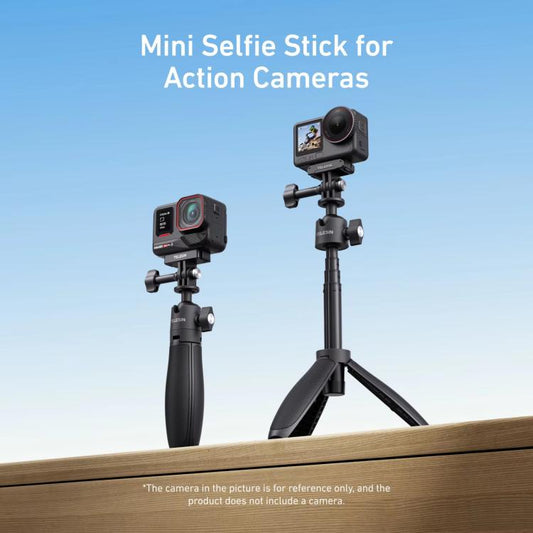 Trípode mini selfie TELESIN 3.0 para cámara de acción, poste extensible de aluminio de 18-46 cm con rótula de 360 grados (ne…