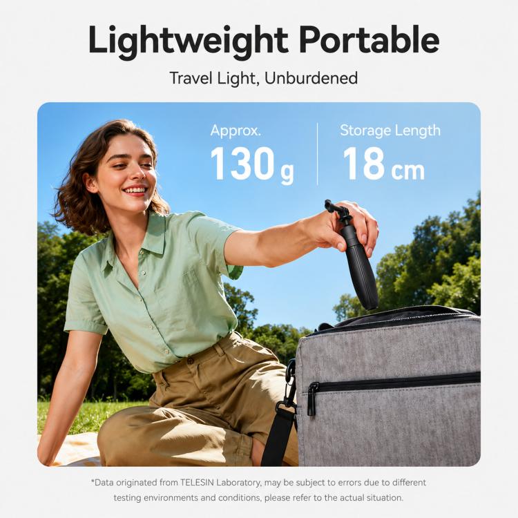 Trípode mini selfie TELESIN 3.0 para cámara de acción, poste extensible de aluminio de 18-46 cm con rótula de 360 grados (ne…