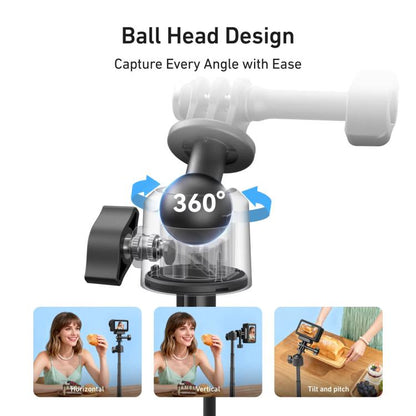 Trípode mini selfie TELESIN 3.0 para cámara de acción, poste extensible de aluminio de 18-46 cm con rótula de 360 grados (ne…