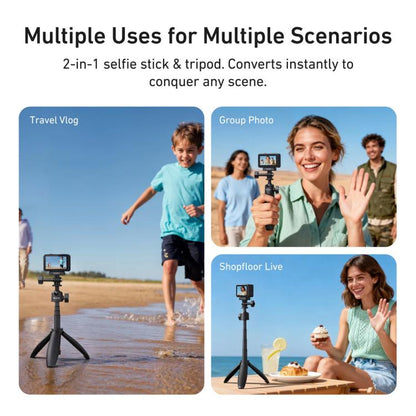 Trípode mini selfie TELESIN 3.0 para cámara de acción, poste extensible de aluminio de 18-46 cm con rótula de 360 grados (ne…