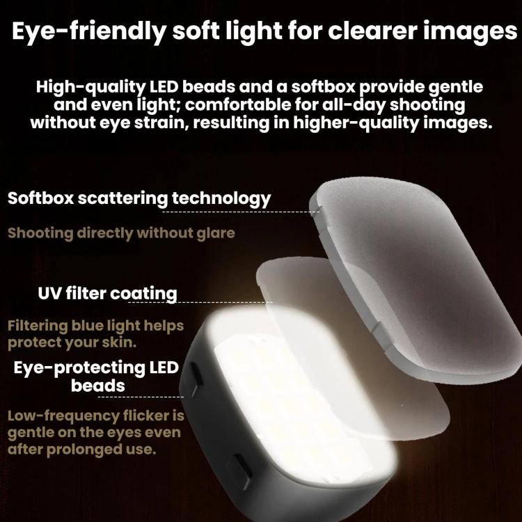 Luz magnética portátil para selfies BRDRC (negra) — imagen 5