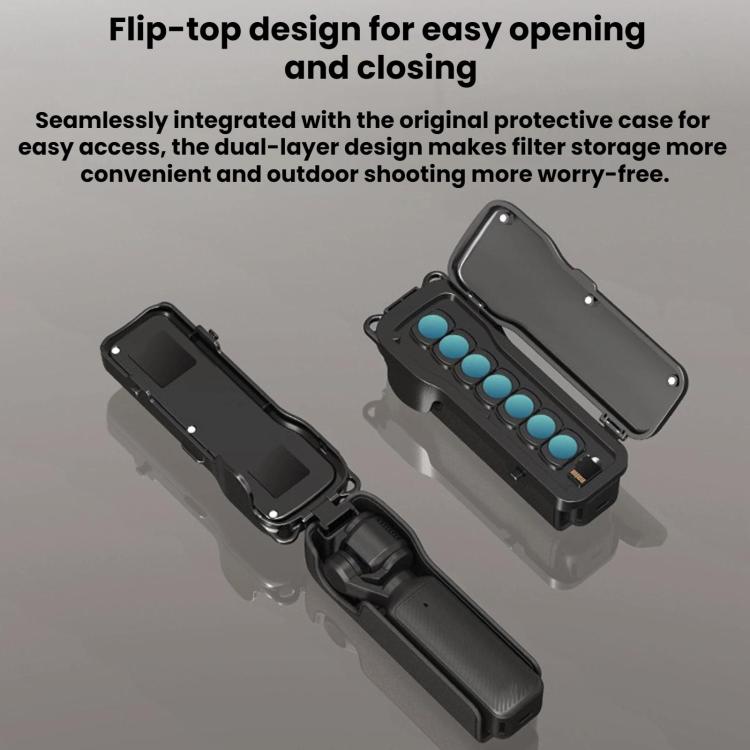 Estuche abatible con cierre magnético para filtros BRDRC para DJI Osmo Pocket 3 (negro) — imagen 4