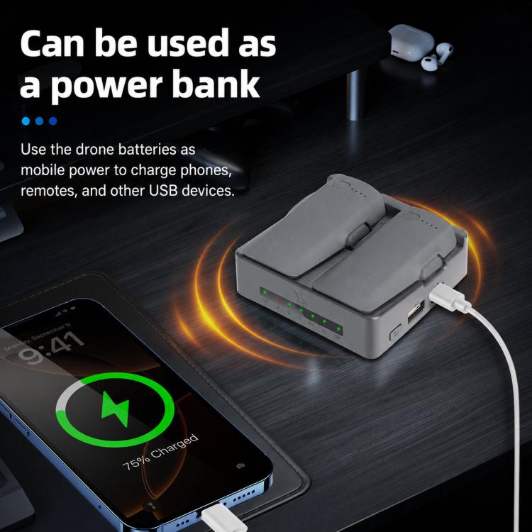 Batería Cargador paralelo YX PD de 45 W, concentrador de carga rápida bidireccional con modo de almacenamiento de para DJI N…