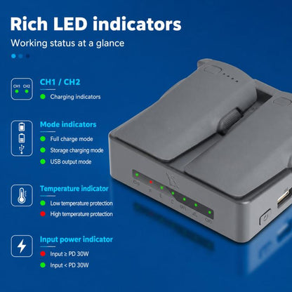 Batería Cargador paralelo YX PD de 45 W, concentrador de carga rápida bidireccional con modo de almacenamiento de para DJI N…