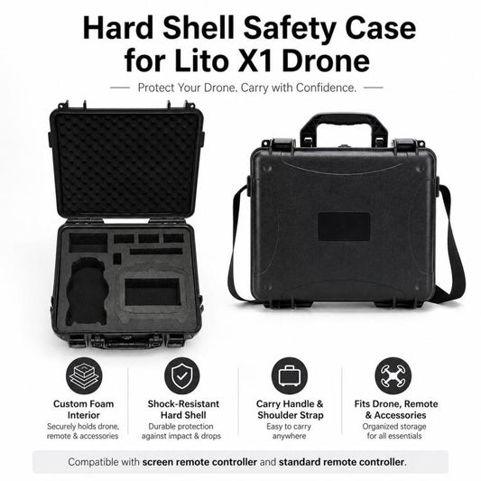 Estuche de seguridad a prueba de golpes para drones Lito 1 / X1, portátil e impermeable para exteriores, color negro, con co…