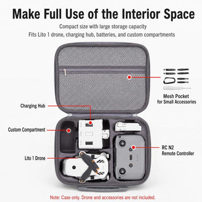 Estuche de almacenamiento portátil para kit de dron Lito 1, bolso de hombro para exteriores (gris) — imagen 3
