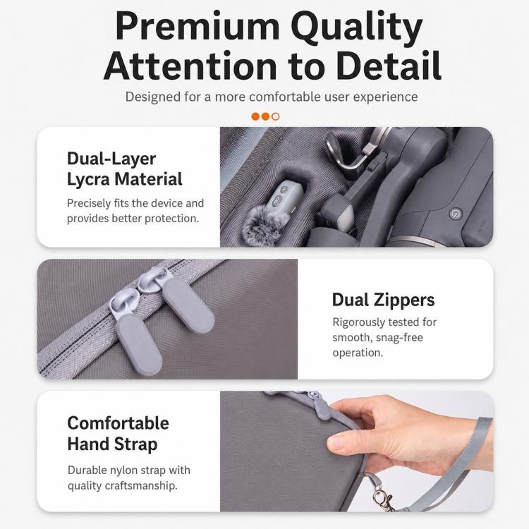 Funda de transporte y bolsa de almacenamiento para gimbal OSMO Mobile 8P (gris) para DJI Osmo Mobile — imagen 8