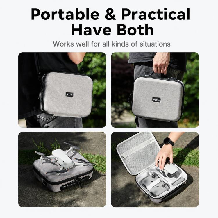 Funda Baona BN-FD004 rígida de EVA, bolsa de hombro para dron, caja de almacenamiento protectora, especificaciones: Gris ext…