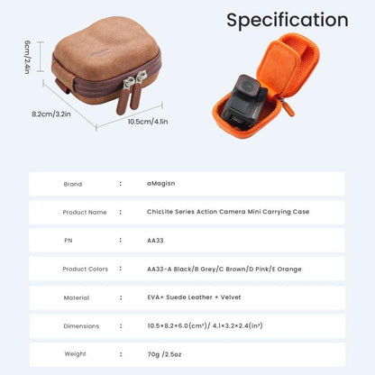 Estuche de transporte mini para cámara de acción AMagisn ChicLite Serie para Insta360, y GoPro Hero para DJI Osmo Action 6 (…