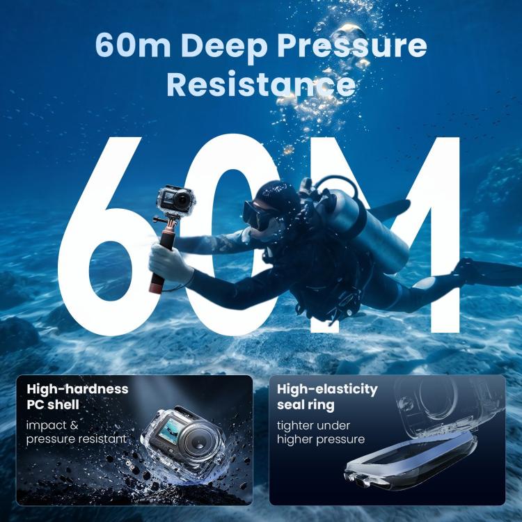 Carcasa impermeable aMagisn de 60 m para buceo profundo con doble cierre (transparente) — imagen 3