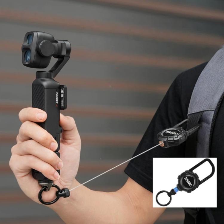 Mochila Osmo Packet 4 / 3 BRDRC Gancho magnético telescópico para con cuerda antipérdida (Negro) para DJI Osmo
