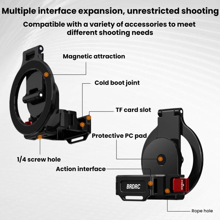 Soporte magnético para teleprompter BRDRC con extensor de zapata fría y clip para teléfono (rosa) para DJI Osmo Pocket 4 — i…