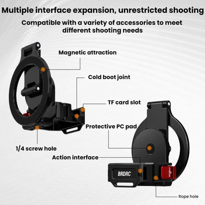 Soporte magnético para teleprompter BRDRC con extensor de zapata fría y clip para teléfono (rosa) para DJI Osmo Pocket 4 — i…
