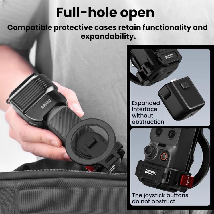 Soporte magnético para teleprompter BRDRC con extensor de zapata fría y clip para teléfono (negro) para DJI Osmo Pocket 4 —…