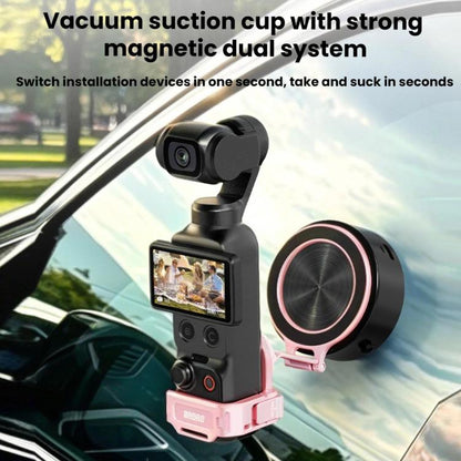 Soporte magnético para teleprompter BRDRC con extensor de zapata fría y clip para teléfono (rosa) para DJI Osmo Pocket 4 — i…