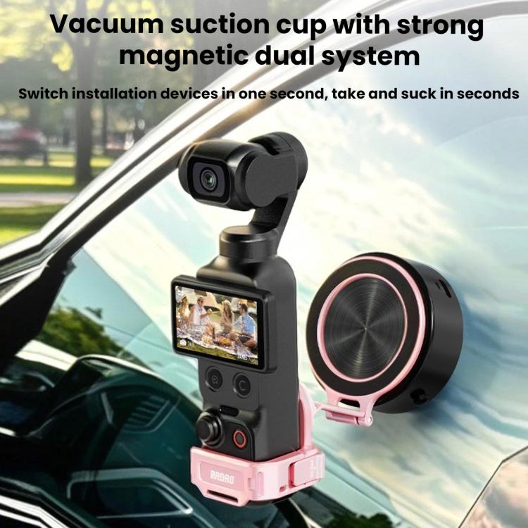 Soporte magnético para teleprompter BRDRC con extensor de zapata fría y clip para teléfono (negro) para DJI Osmo Pocket 4 —…