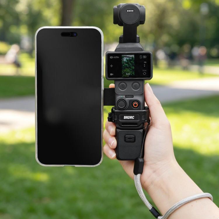 Soporte magnético para teleprompter BRDRC con extensor de zapata fría y clip para teléfono (rosa) para DJI Osmo Pocket 4 — i…
