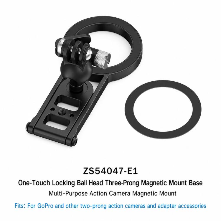Base de montaje magnética Universal para cámara de acción con rótula de 2 puntas