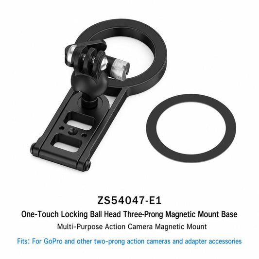 Base de montaje magnética Universal para cámara de acción con rótula de 2 puntas